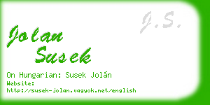jolan susek business card